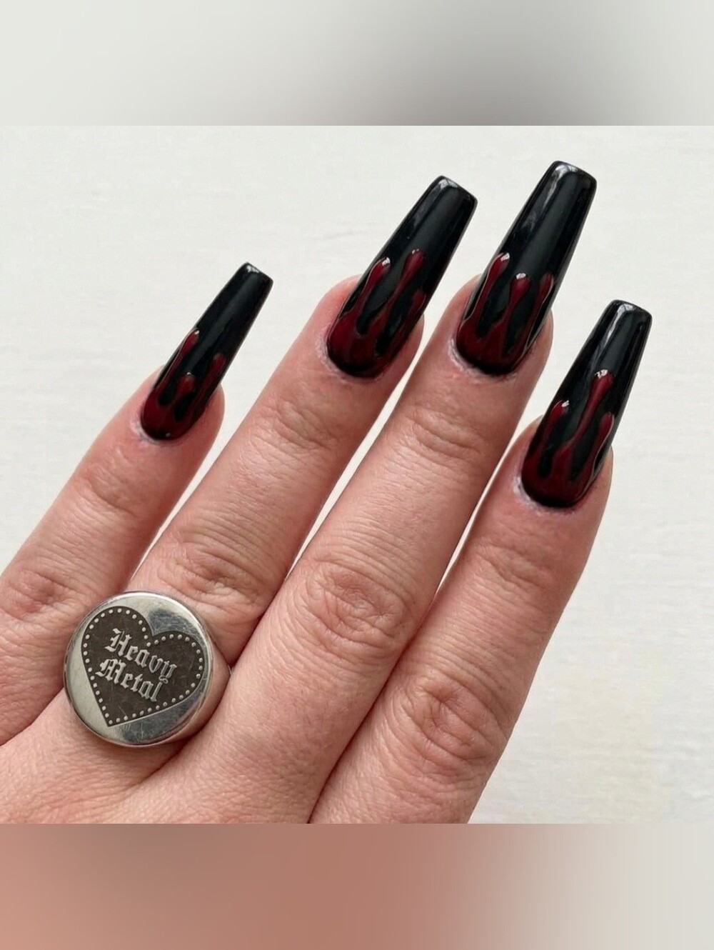 🖤Reserved For Horrorcunt🖤 Vtg Carousel Silver Heavy Metal Heart Graphics - Picture 14 of 17